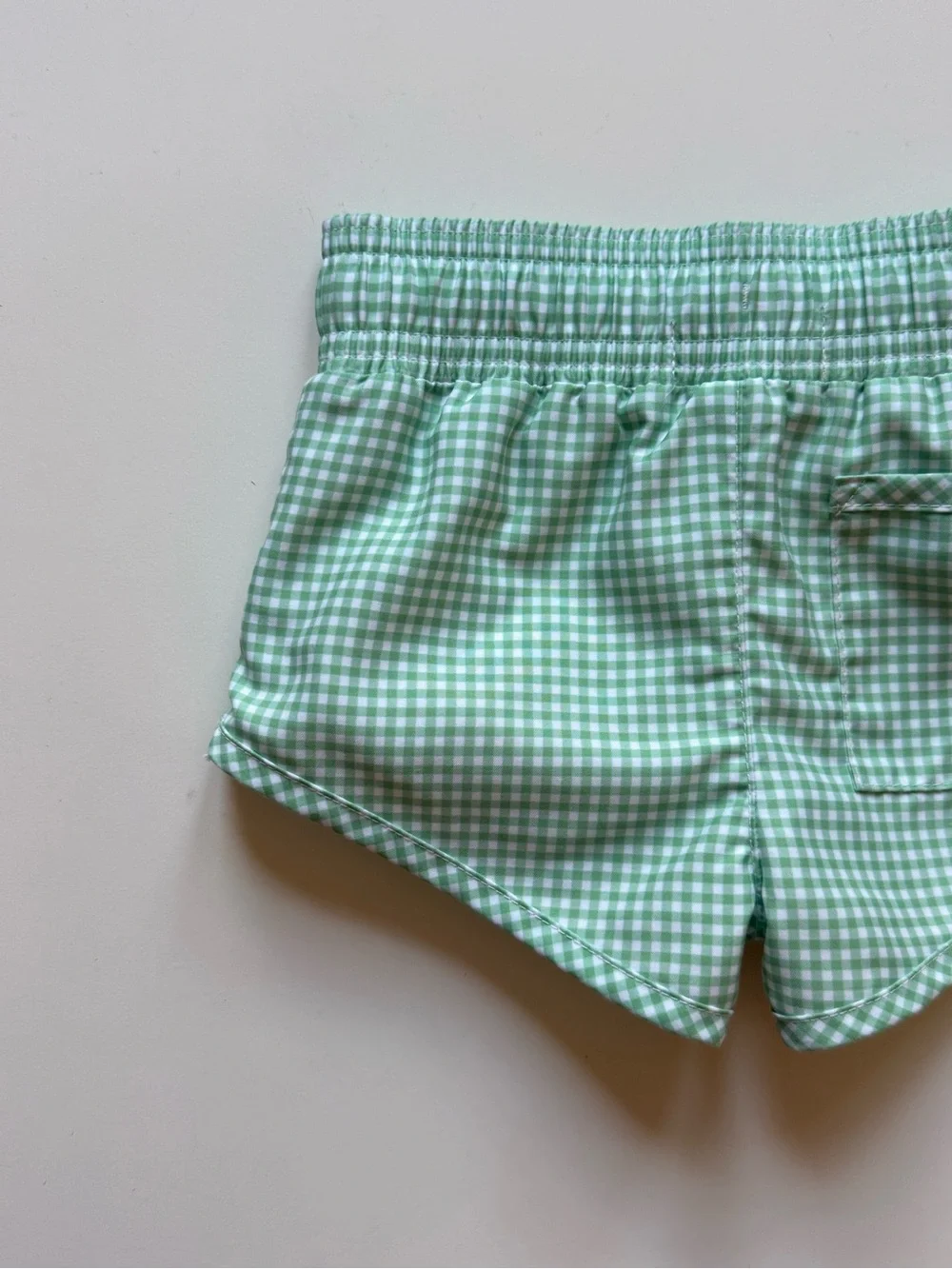 Minnow Boys Gustavia Green & White Gingham Boardie - Size 1T